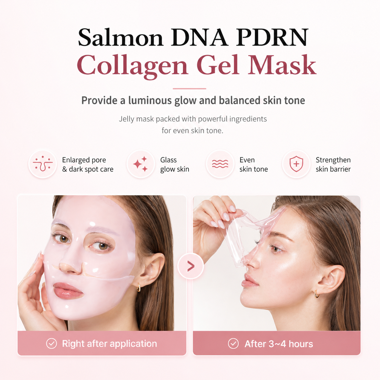 4 pack Gel Mask - Salmon DNA PDRN Pink Collagen Jelly